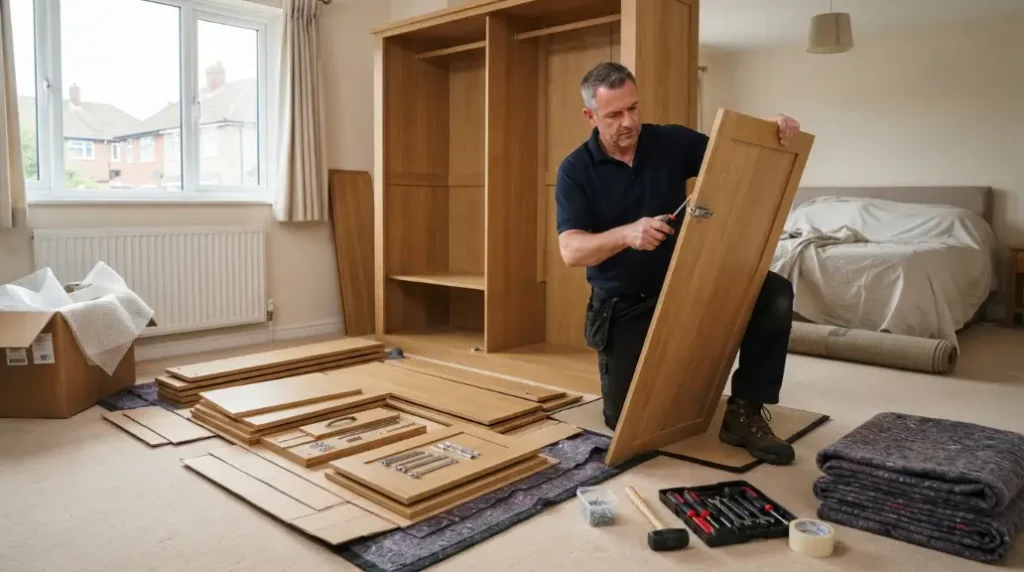 Mover_dismantling_wardrobe_for_move